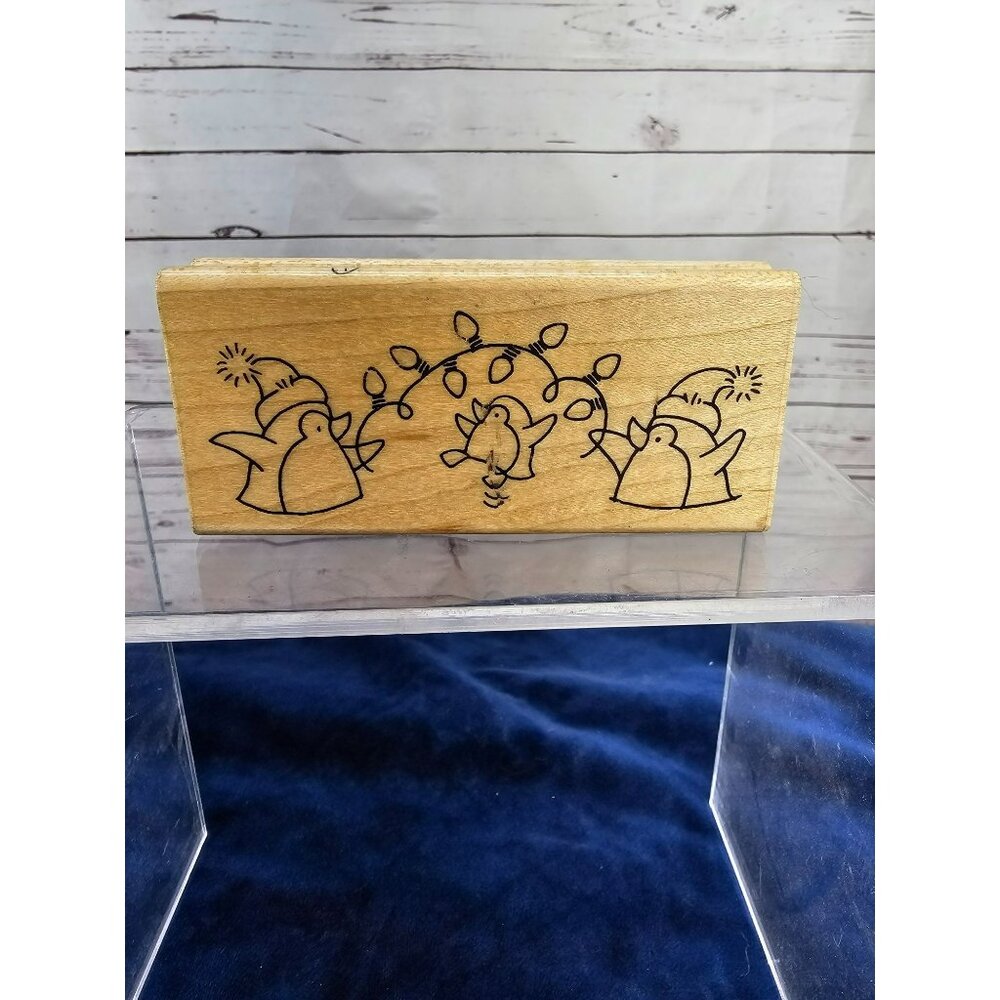 PENGUIN GAMES by Stampendous‎ Christmas jump rope lights santa hats north pole